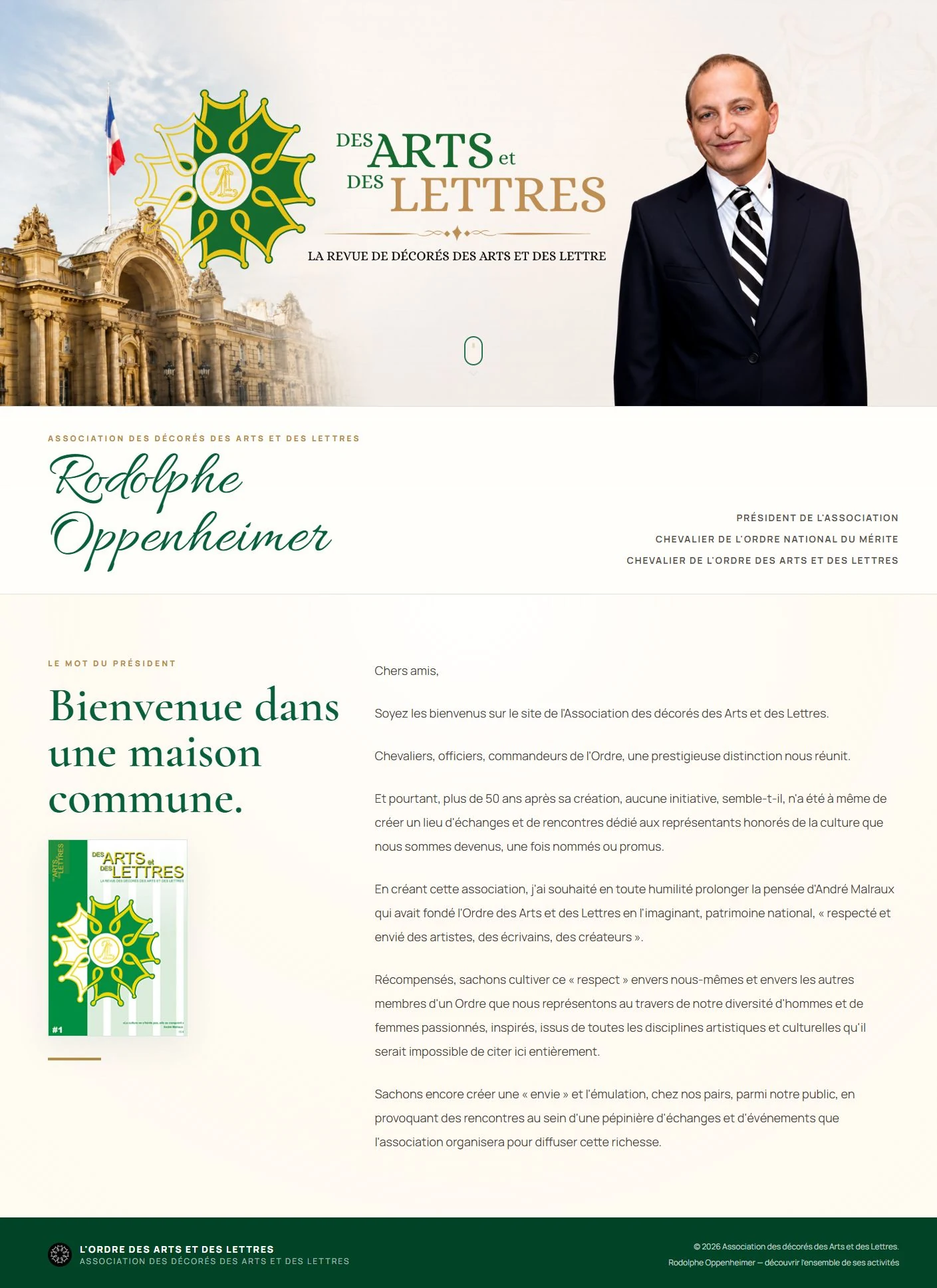 Capture du site Arts et Lettres