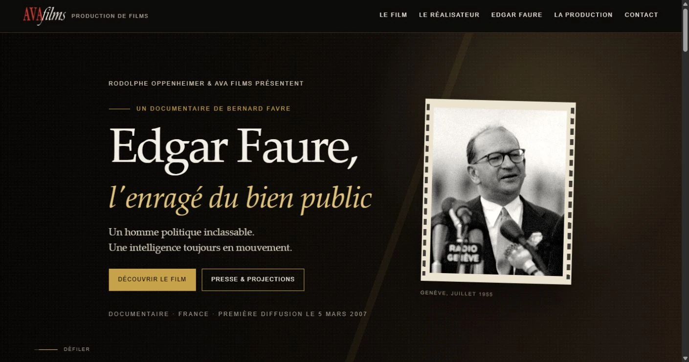 Capture du site Ava Films