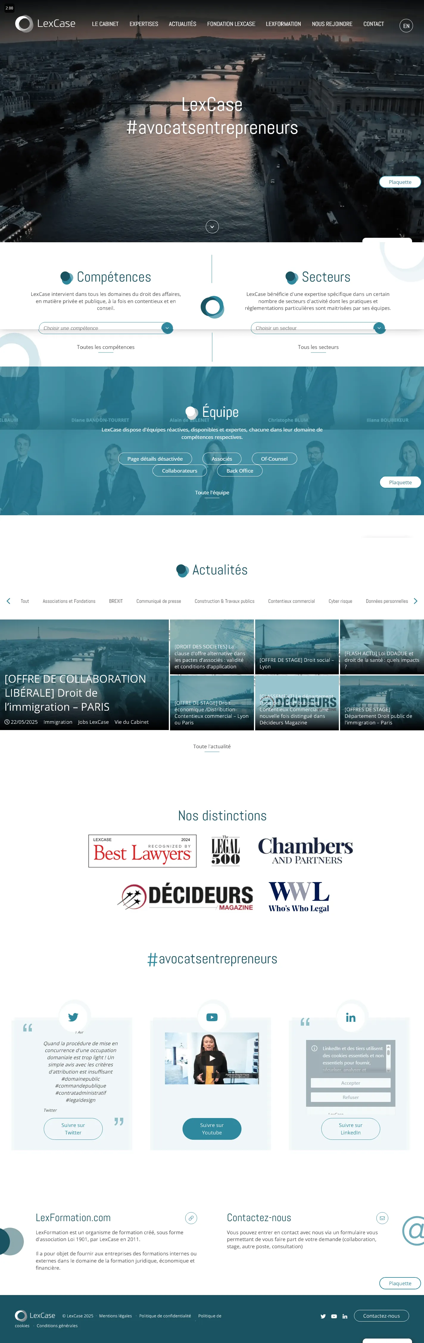 Capture du site LexCase Avocats