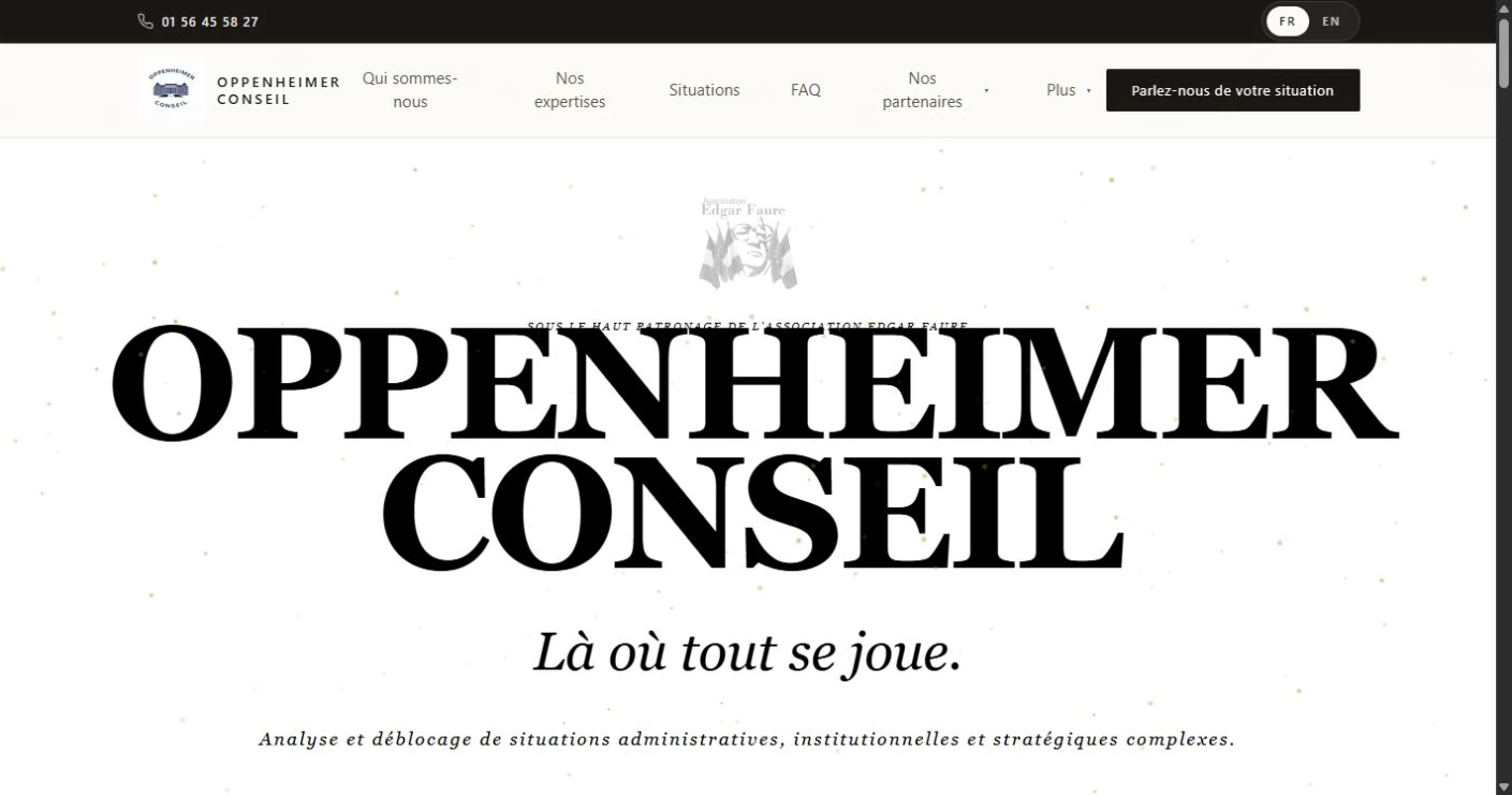Capture du site Oppenheimer Conseil