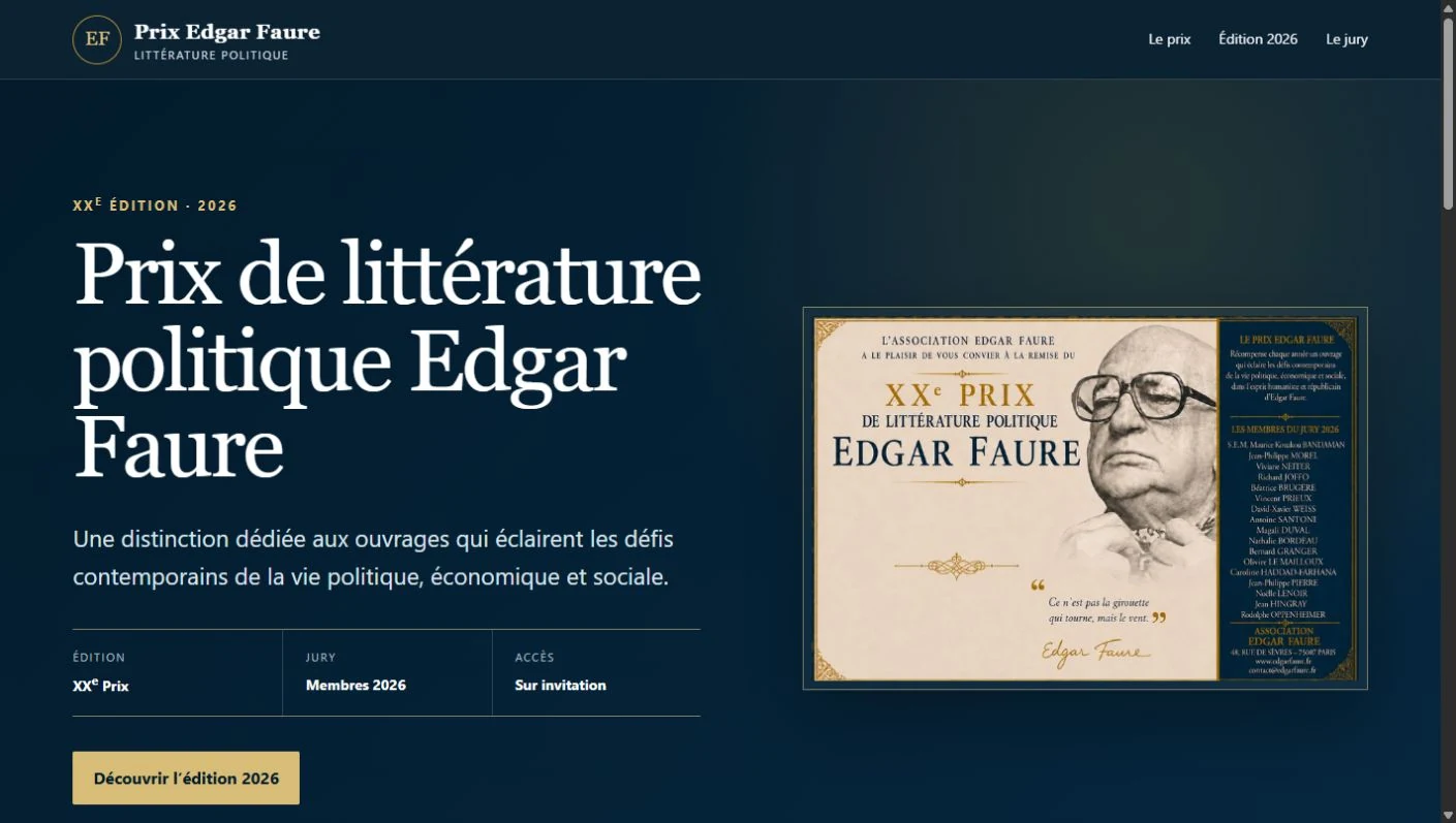 Capture du site Prix Edgar Faure