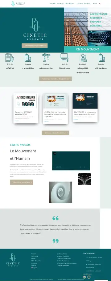 Aperçu du site Cinetic Avocats