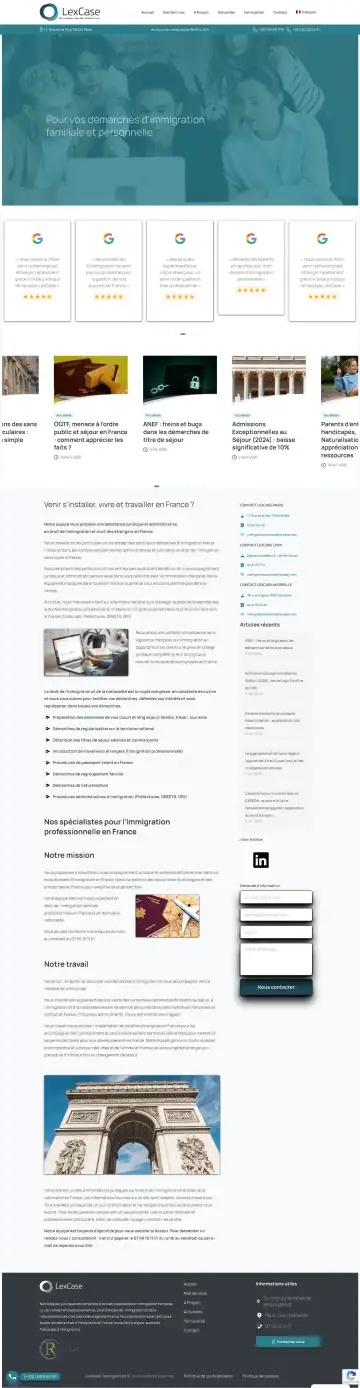 Aperçu du site LexCase Immigration