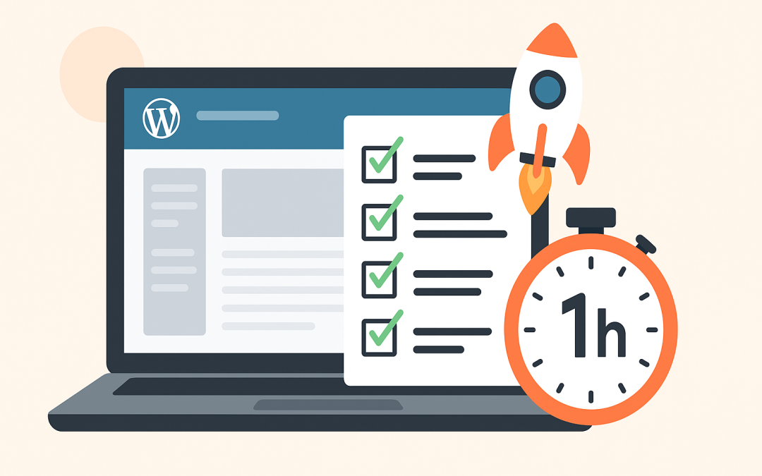 Checklist express : 10 étapes pour lancer votre site WordPress en moins d’une heure